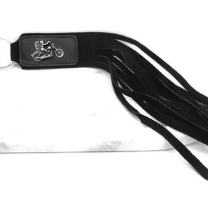 Biker Motorcycle Angel 8" Key Chain Suede and Leather